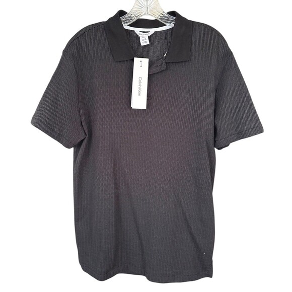 Calvin Klein Other - CALVIN KLEIN Men's Polo Shirt Short Sleeve Cotton Blend Textured Size S Black